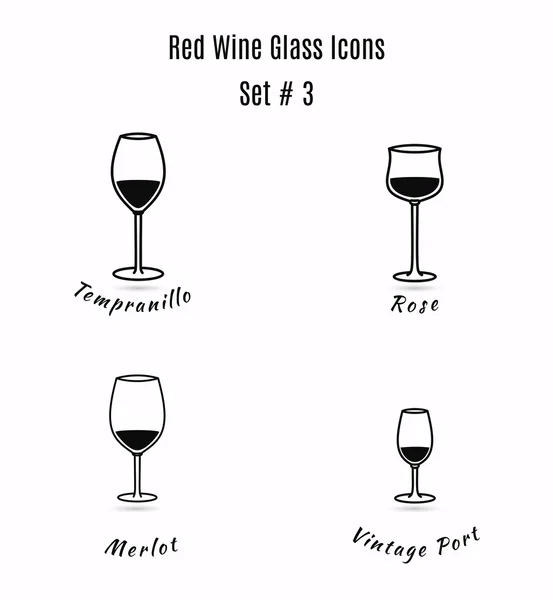 Иконы бокалов для вина — стоковый вектор