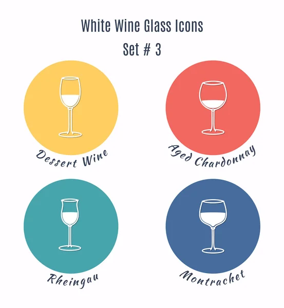 Wijn glazen pictogrammen — Stockvector