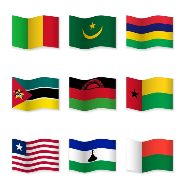 Ondeando banderas de diferentes países — Archivo Imágenes Vectoriales