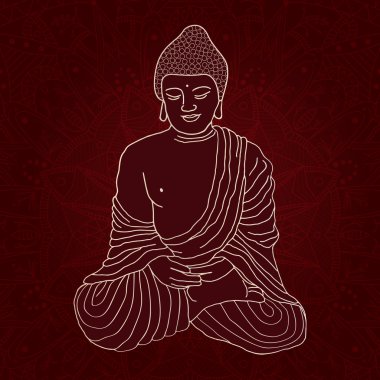 Elle çizilmiş Buda illüstrasyon.