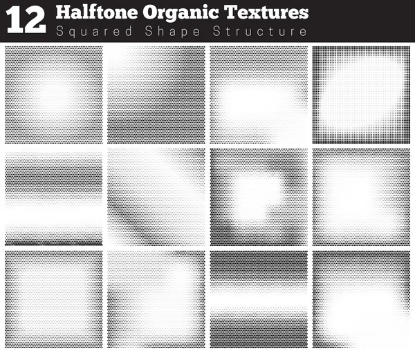 Set of halftone overlay textures — Stock Vector