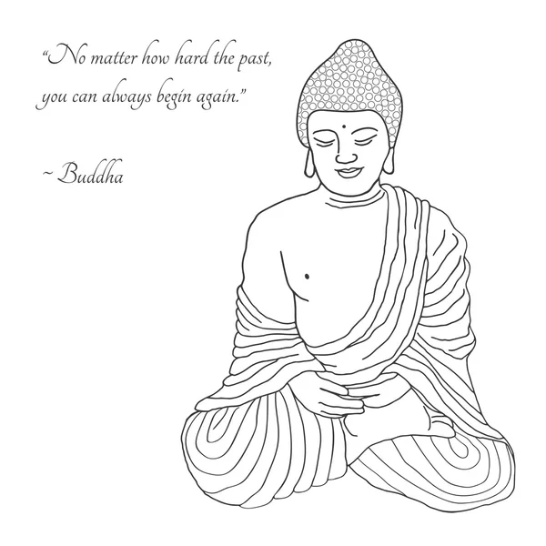 Handgezeichnete Buddha-Illustration. — Stockvektor
