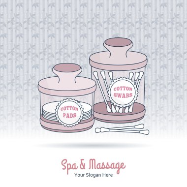 Hand drawn jars with cotton swabs