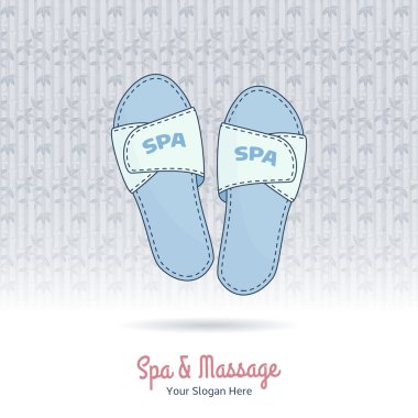 Hand drawn spa, hotel slippers