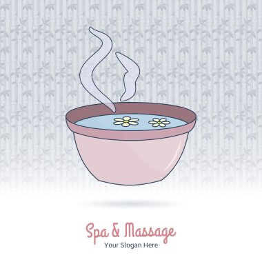 Hand drawn foot bath with flowers