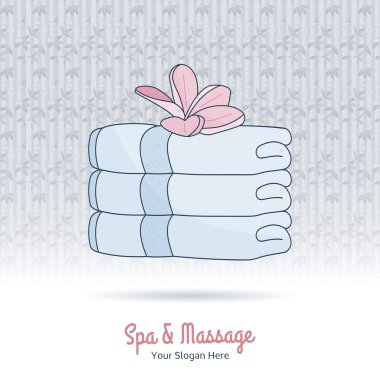 Stack of towels and plumeria