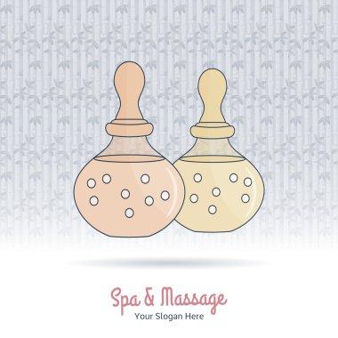 Elle çizilmiş şişe spa yağı