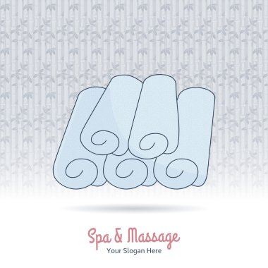 Hand drawn rolled towels