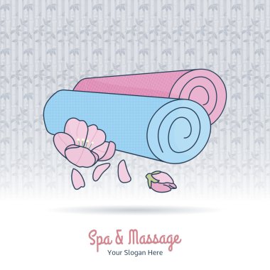 Hand drawn yoga mats and flower