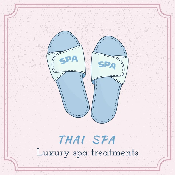 Hand drawn spa, hotel slippers — Διανυσματικό Αρχείο