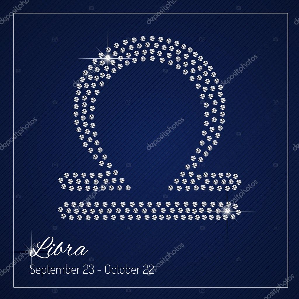Shimmering diamond luxury Zodiac sign, Libra. Template with a glamour design element and a place for your text. Isolated high quality concept. Clean, modern and elegant style design
