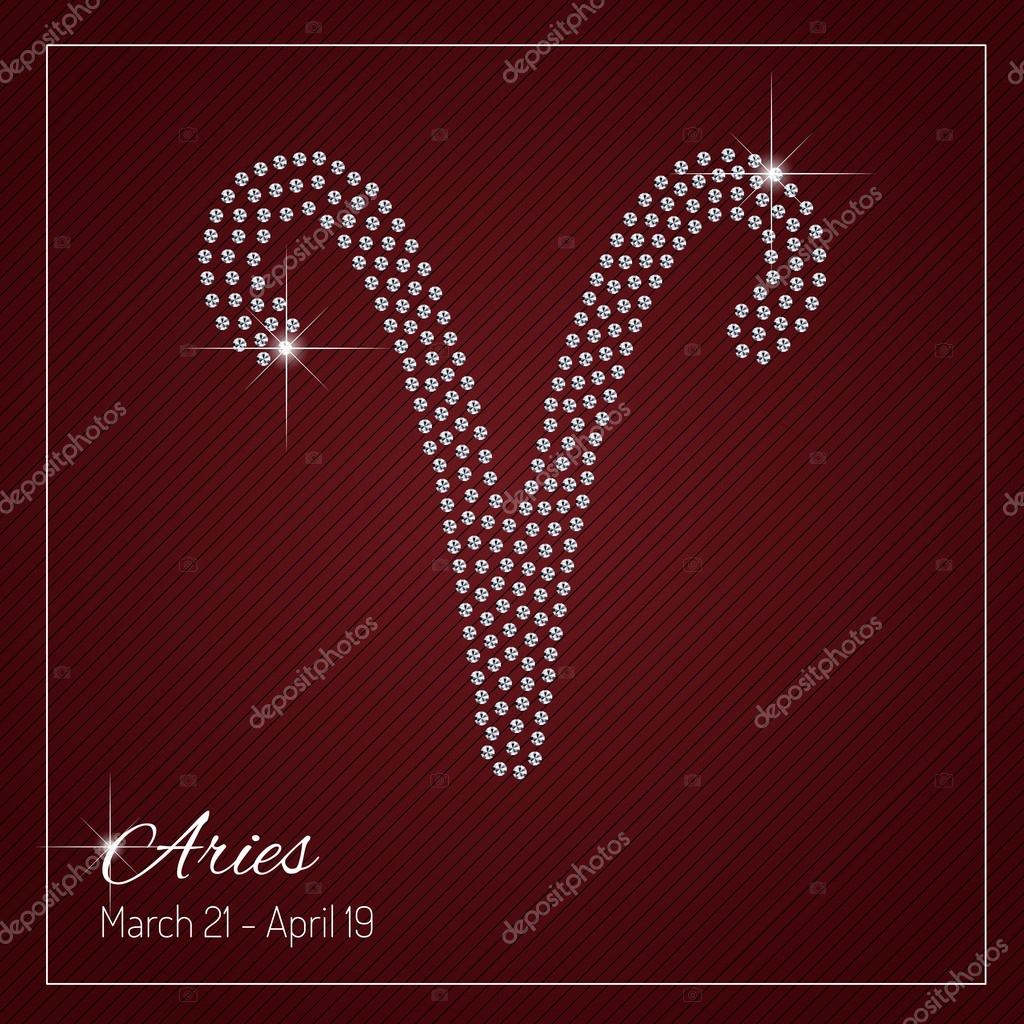 Shimmering diamond luxury Zodiac sign, Aries. Template with a glamour design element and a place for your text. Isolated high quality concept. Clean, modern and elegant style design