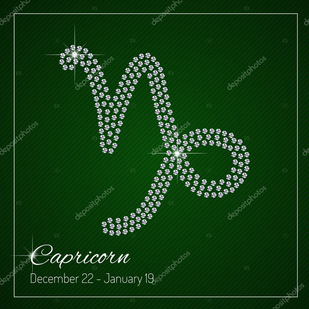Shimmering diamond luxury Zodiac sign, Capricorn. Template with a glamour design element and a place for your text. Isolated high quality concept. Clean, modern and elegant style design
