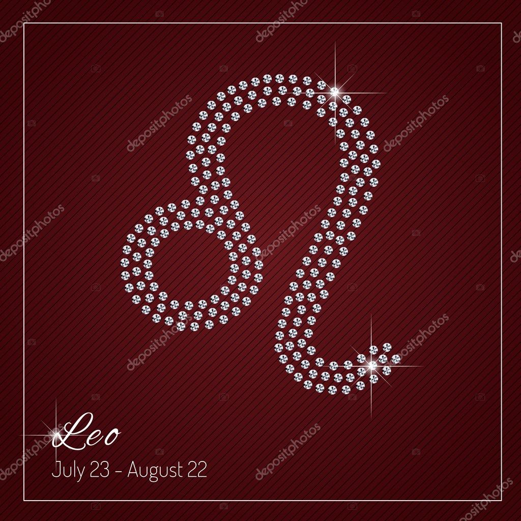 Shimmering diamond luxury Zodiac sign, Leo. Template with a glamour design element and a place for your text. Isolated high quality concept. Clean, modern and elegant style design