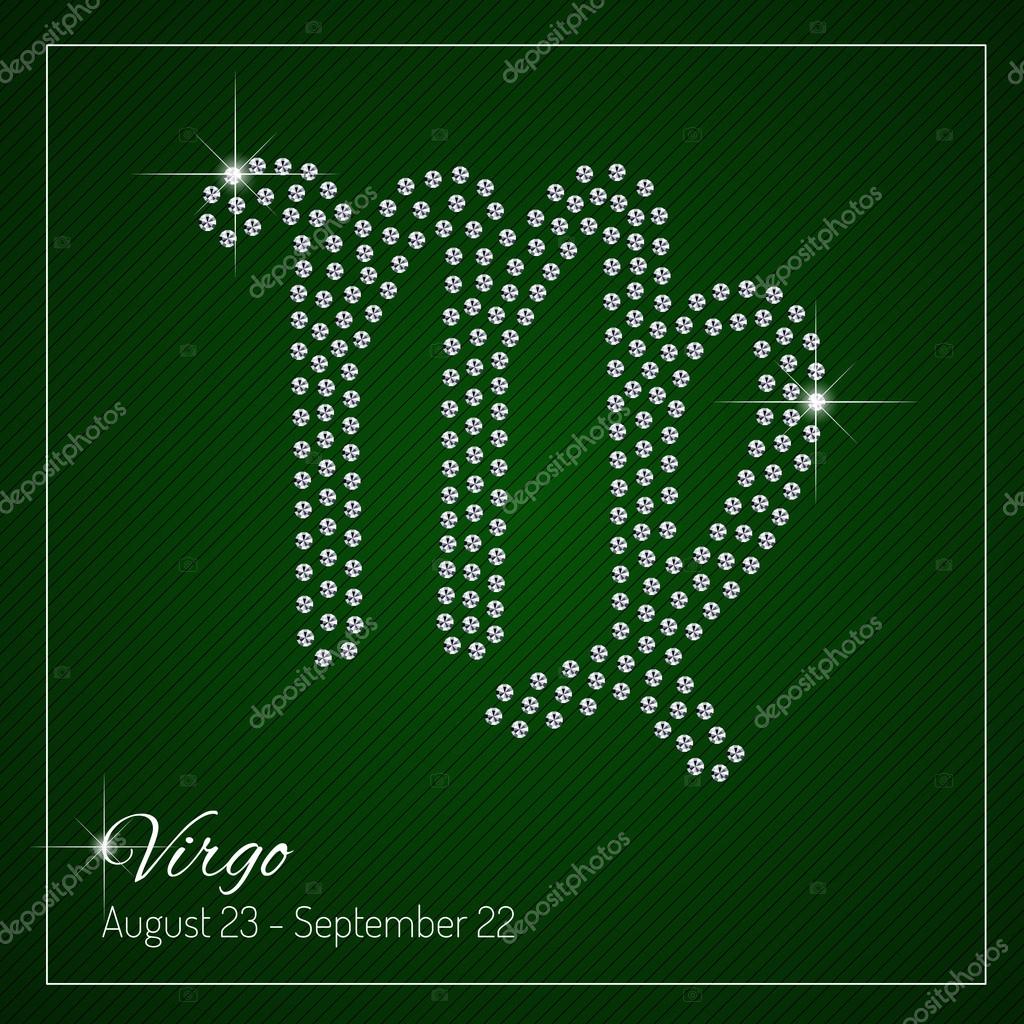 Shimmering diamond luxury Zodiac sign, Virgo. Template with a glamour design element and a place for your text. Isolated high quality concept. Clean, modern and elegant style design
