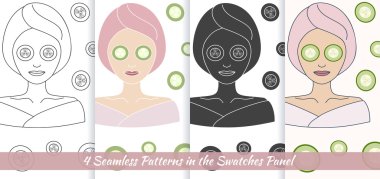 Patterns with beautiful woman with eye mask