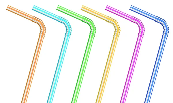 Isolated cocktail straws on white background — Stock Vector
