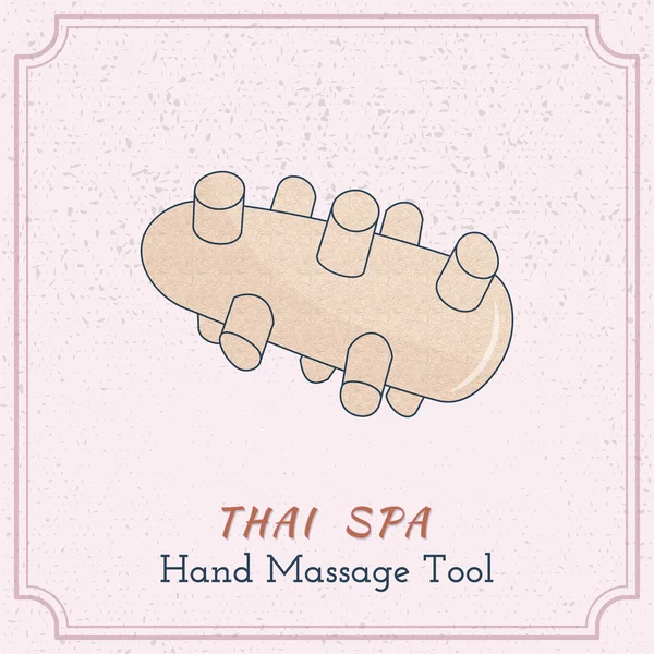 Reflexología Tailandés herramienta de masaje de mano — Vector de stock