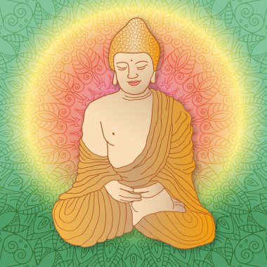 Elle çizilmiş Buda illüstrasyon