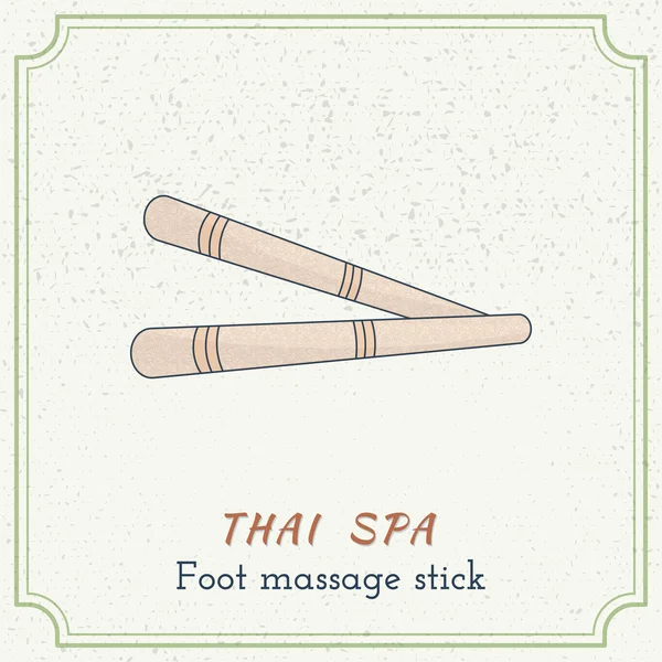 Hand drawn Thai foot massage sticks — Stock vektor