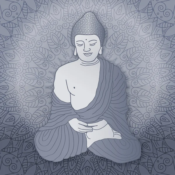 Ilustración Buda dibujada a mano — Vector de stock