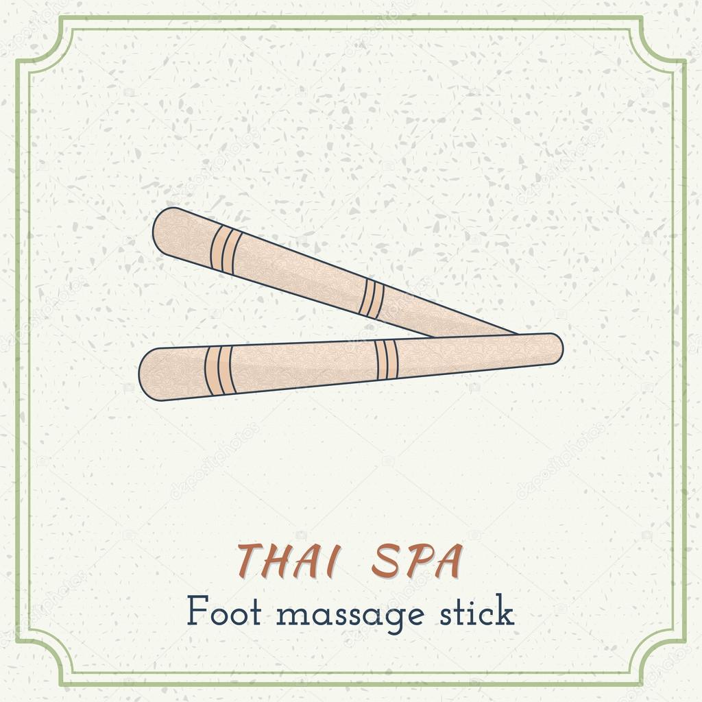 Hand drawn Thai foot massage sticks — 스톡 벡터 © Sunshine_Art 94540222