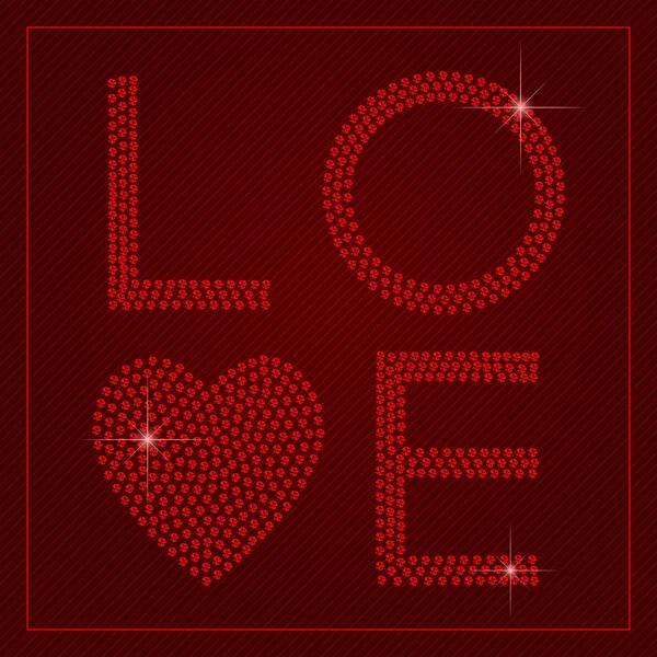 Plantilla de San Valentín Rhinestone — Vector de stock