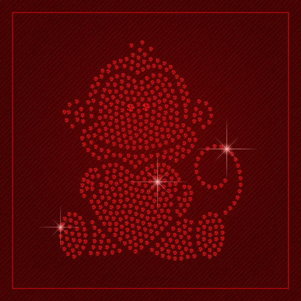 Plantilla de San Valentín Rhinestone — Vector de stock