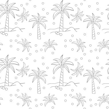 Palmiye ağaçları ile dikişsiz desen. 