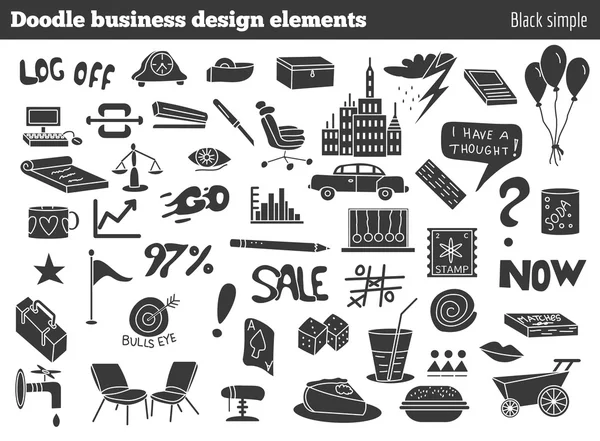 Doodle business design elements — Stock Vector