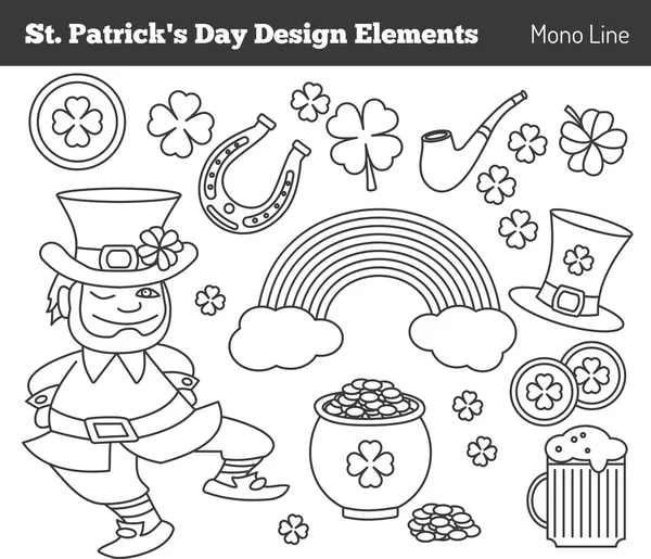 Elementos de diseño del Día de San Patricio — Vector de stock