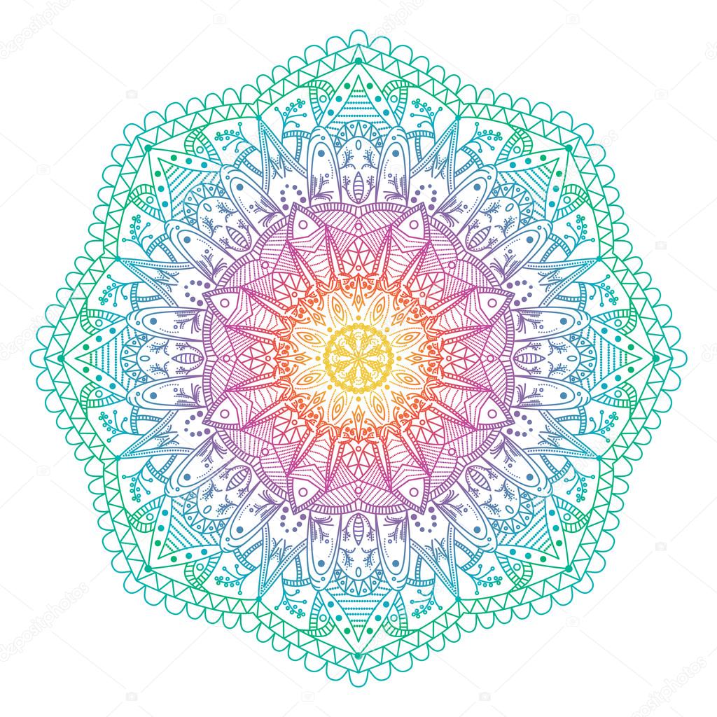 abstract radial Indian symbol.