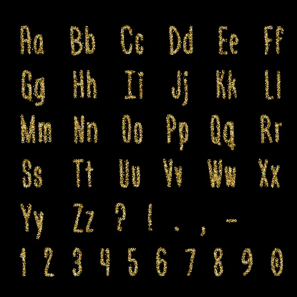 Gold gepunktetes Alphabet — Stockvektor