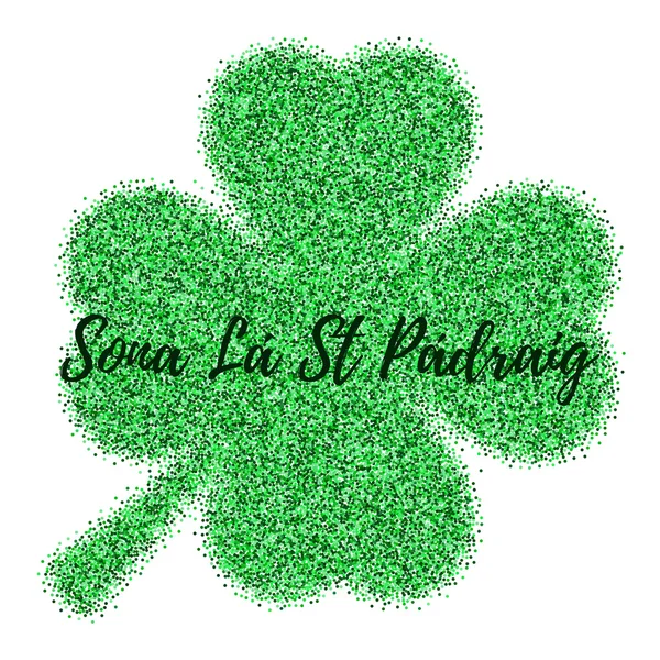 Brillo, confeti St. Patrick Plantilla de día — Vector de stock