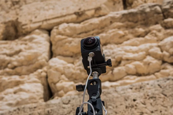 Egrees video cameras system in filmed production at the Western Wall in the old city of Jerusalem Israel — Stock Photo, Image
