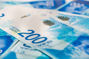 200 şekel reçetelerinin İsrail para yığını 