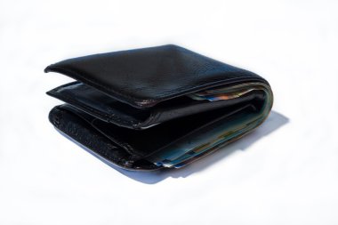 İsrail Şekeli para faturaları yakın siyah deri cüzdan çeşitli yığını