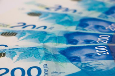 200 şekel reçetelerinin İsrail para yığını 