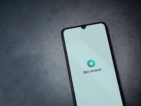 Lod Ізраїль Липня 2020 Mint Browser App Launch Screen Логотипом — стокове фото