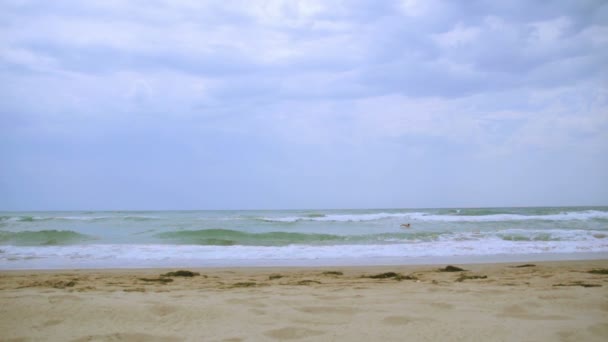 Spiaggia in una giornata nuvolosa — Video Stock