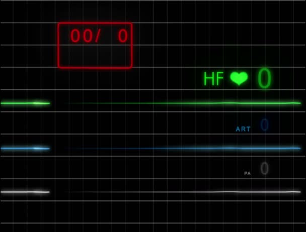 Ekman Monitor - utan puls - med Grid - 4k — Stockvideo