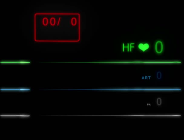 Monitor E.C.G - Sem Pulso - Sem Grade - HD — Vídeo de Stock