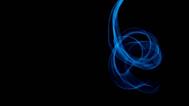 Glowing abstract curved blue lines - Light painted 4K video timelapse — Stock Video