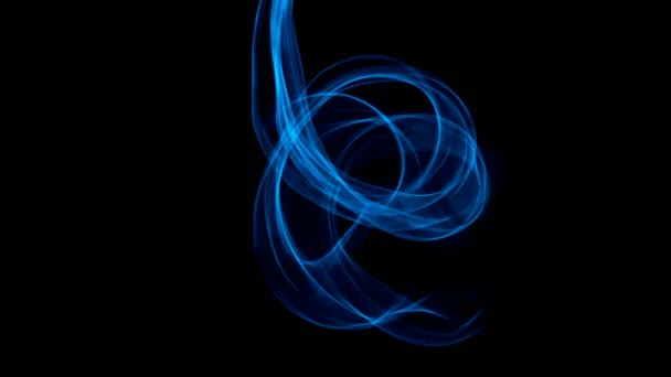 Glowing abstract curved blue lines - Light painted 4K video timelapse — Stock Video