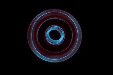 Soyut eğri mavi ve kırmızı çizgiler parlayan