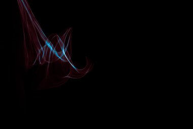 Soyut eğri mavi ve kırmızı çizgiler parlayan