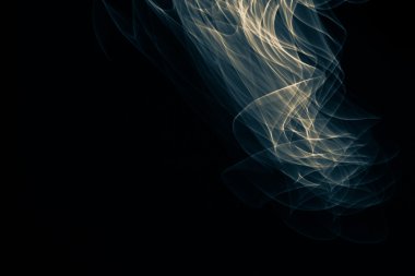 Soyut eğri mavi ve sarı çizgiler parlayan