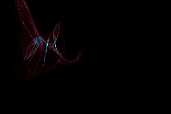 Gloeiende abstracte gebogen blauwe en rode lijnen — Stockfoto