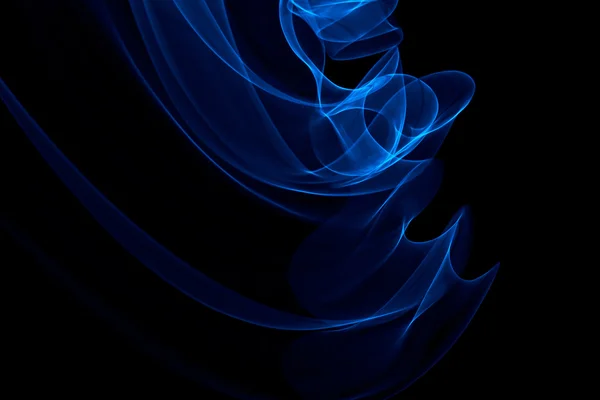 Glowing abstract curved blue lines — Stock Photo, Image