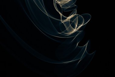 Soyut eğri mavi ve sarı çizgiler parlayan